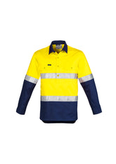 Mens Closed Front Long Sleeve Shirt - Hoop Taped-ZW550-syzmik